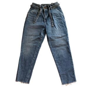 Hollister Women's Ultra High Waisted Mom Jean Pleated Waist with Tie W28  L25